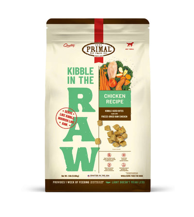 Primal Kibble in the Raw Freeze Dried Dog Food (Chicken Recipe With Grains)