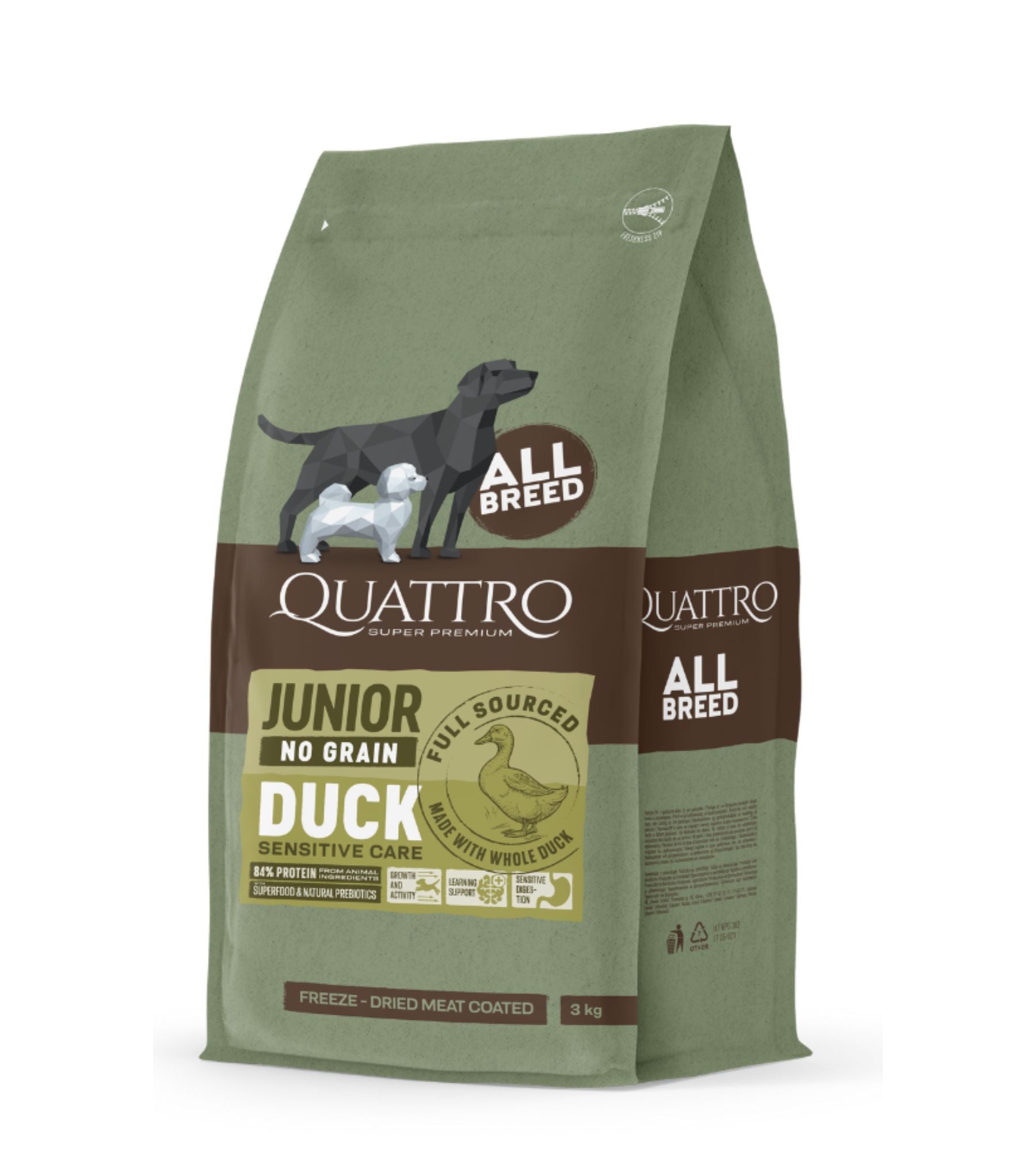 Quattro All Breed No Grain Dry Dog Food (Junior Duck)