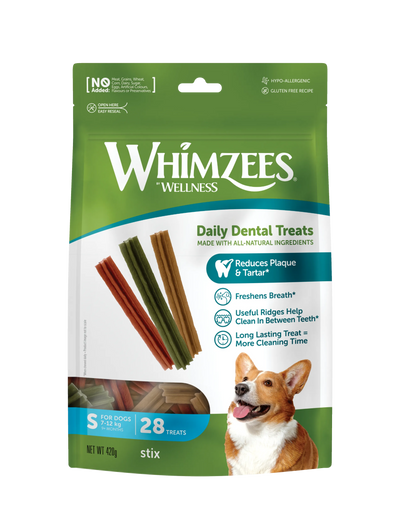 Whimzees Natural Daily Dental Dog Chews (Stix)
