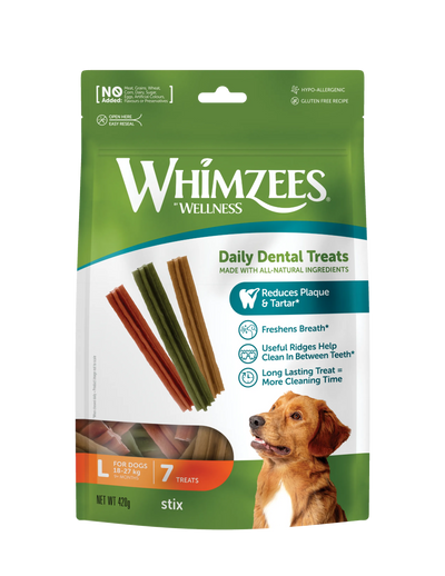 Whimzees Natural Daily Dental Dog Chews (Stix)