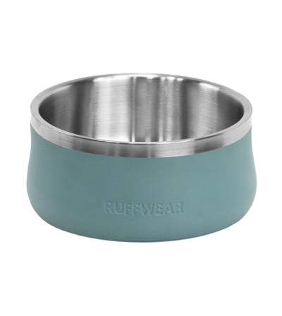 Ruffwear Basecamp™ Sound-Dampening Hard-Sided Dog Bowl (River Rock Green)