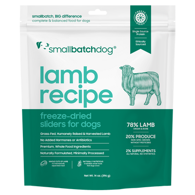 Small Batch Freeze Dried Lamb Sliders Dog Food