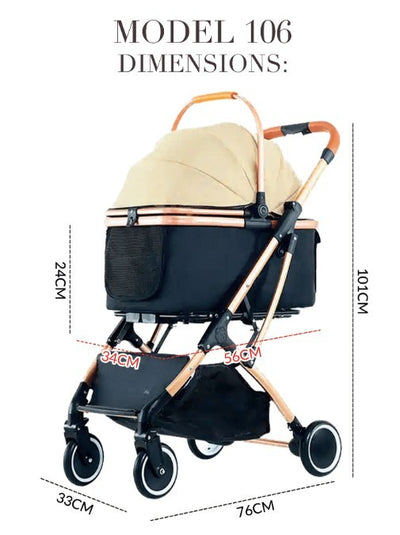 BNDC 106 Pram & Stroller For Dogs & Cats (Grey)