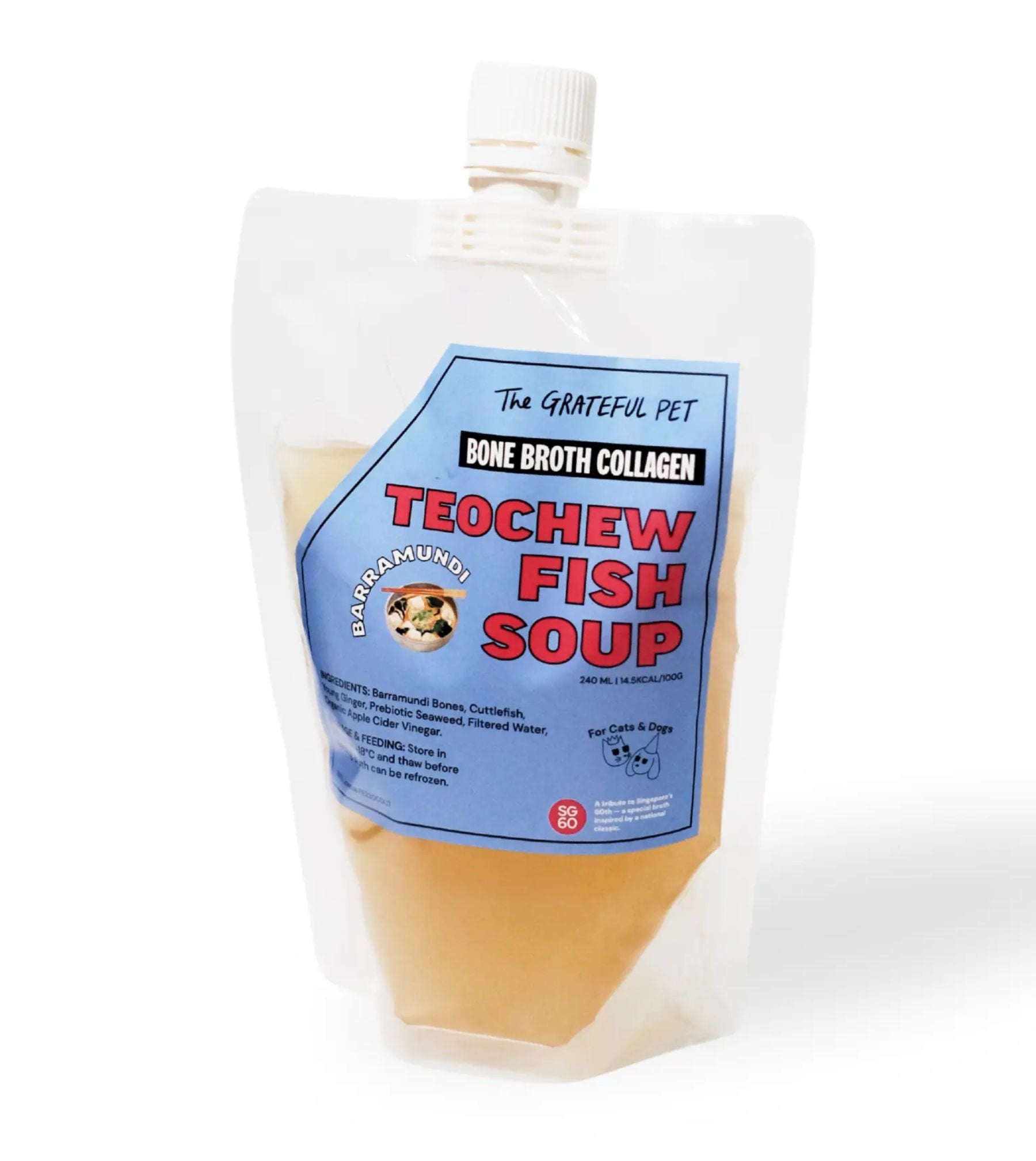 The Grateful Pet Bone Broth Collagen for Dogs Cats (Teochew Fish