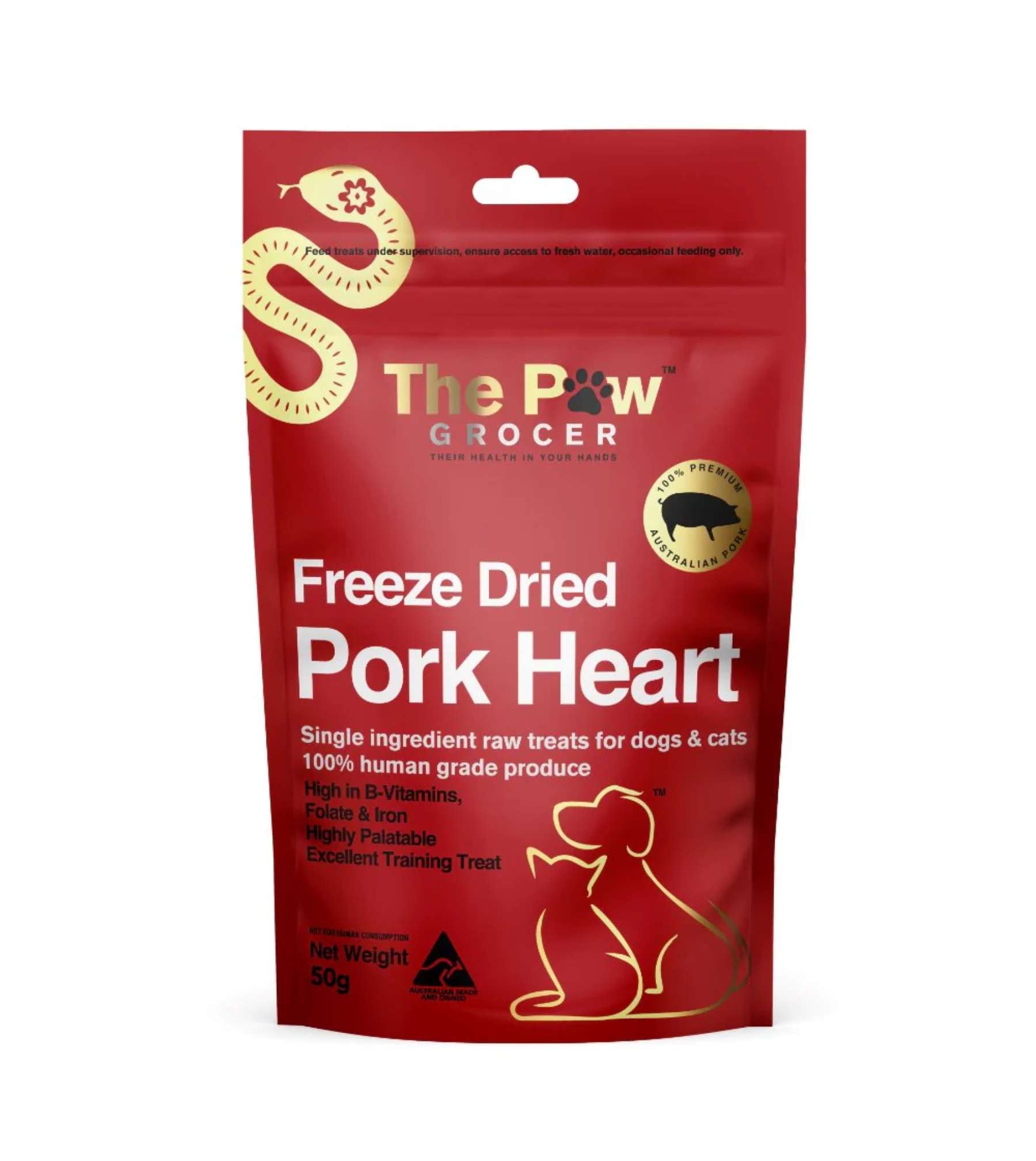 The Paw Grocer Freeze Dried Cat & Dog Treats (CNY Special Edition Pork Heart)