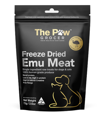 The Paw Grocer Freeze Dried Black Label Cat & Dog Treats (Emu Meat)