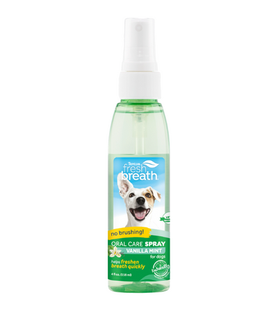 Tropiclean Fresh Breath No Brushing Oral Care Spray for Dogs (Vanilla Mint)