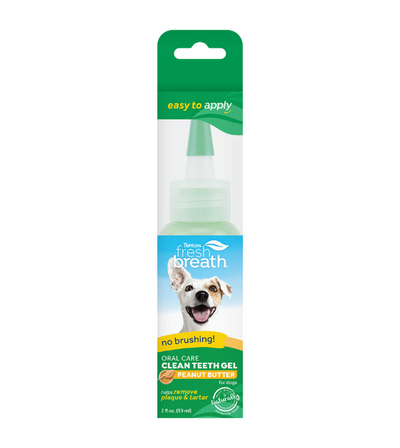 TropiClean Fresh Breath No Brushing Oral Care Clean Teeth Gel for Dogs (Peanut Butter)