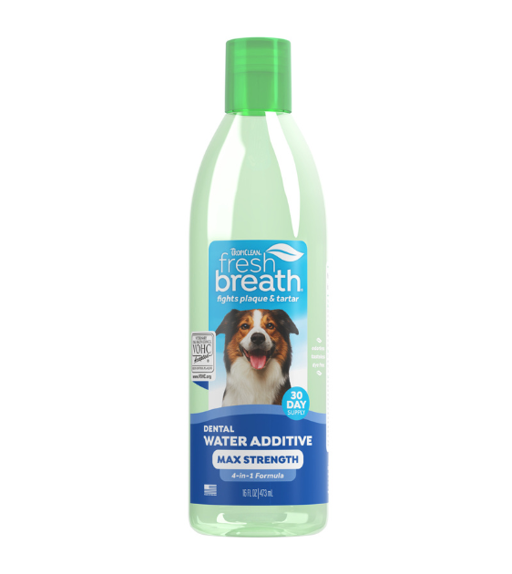 Tropiclean Fresh Breath Dental Water Additive Max Strength (4-in-1 Formula) For Dogs