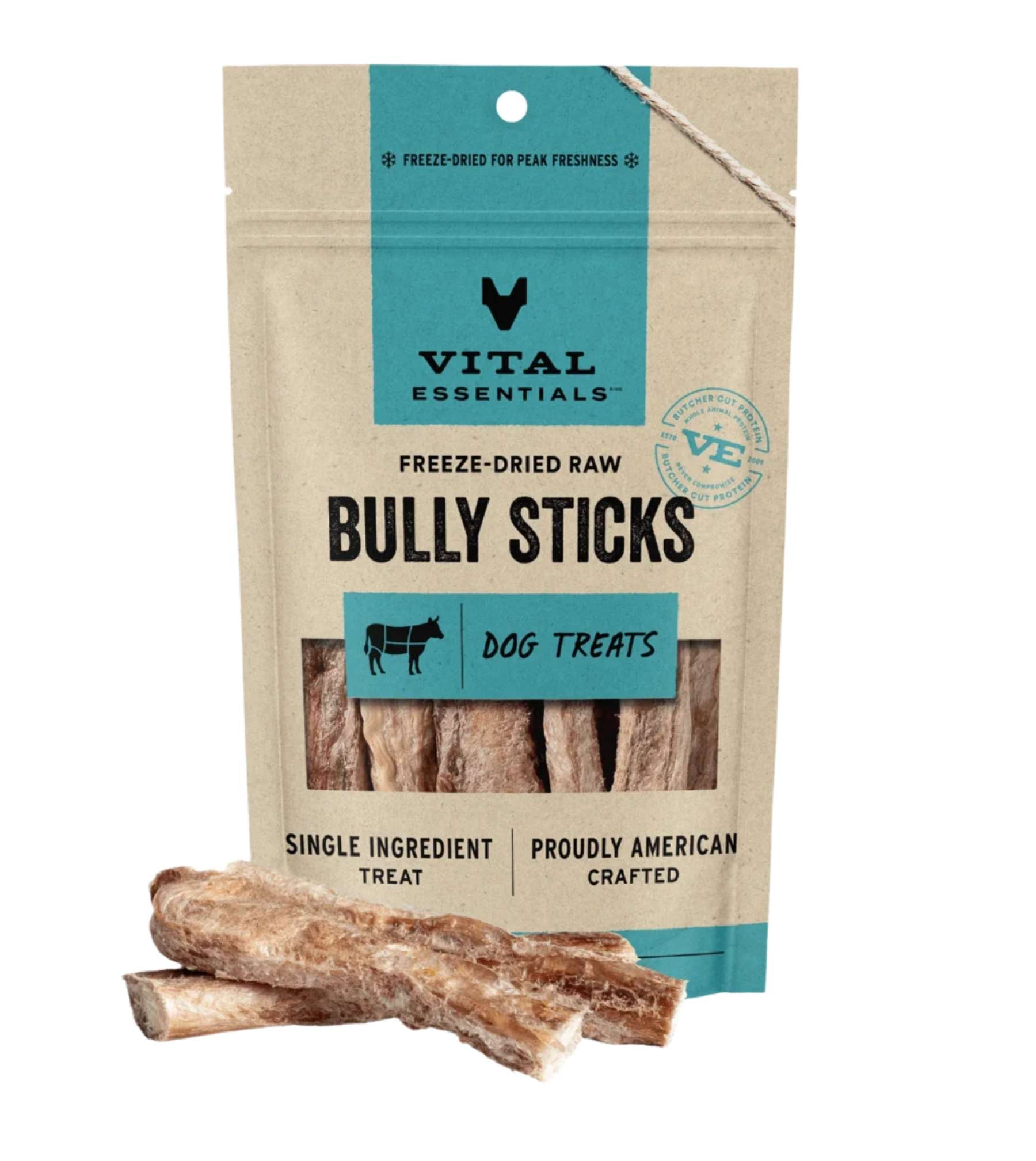 Vital Essentials Freeze Dried Raw Dog Treats (Bully Sticks)