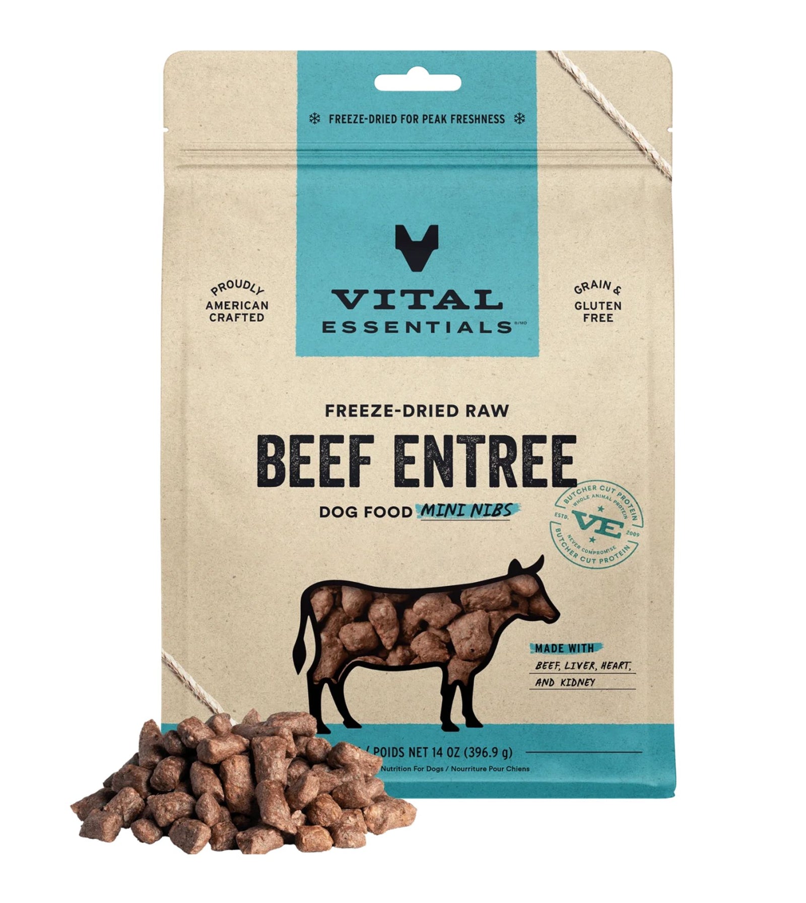 TRY & BUY: Vital Essentials Freeze Dried Raw MINI NIBS Dog Food (Beef)