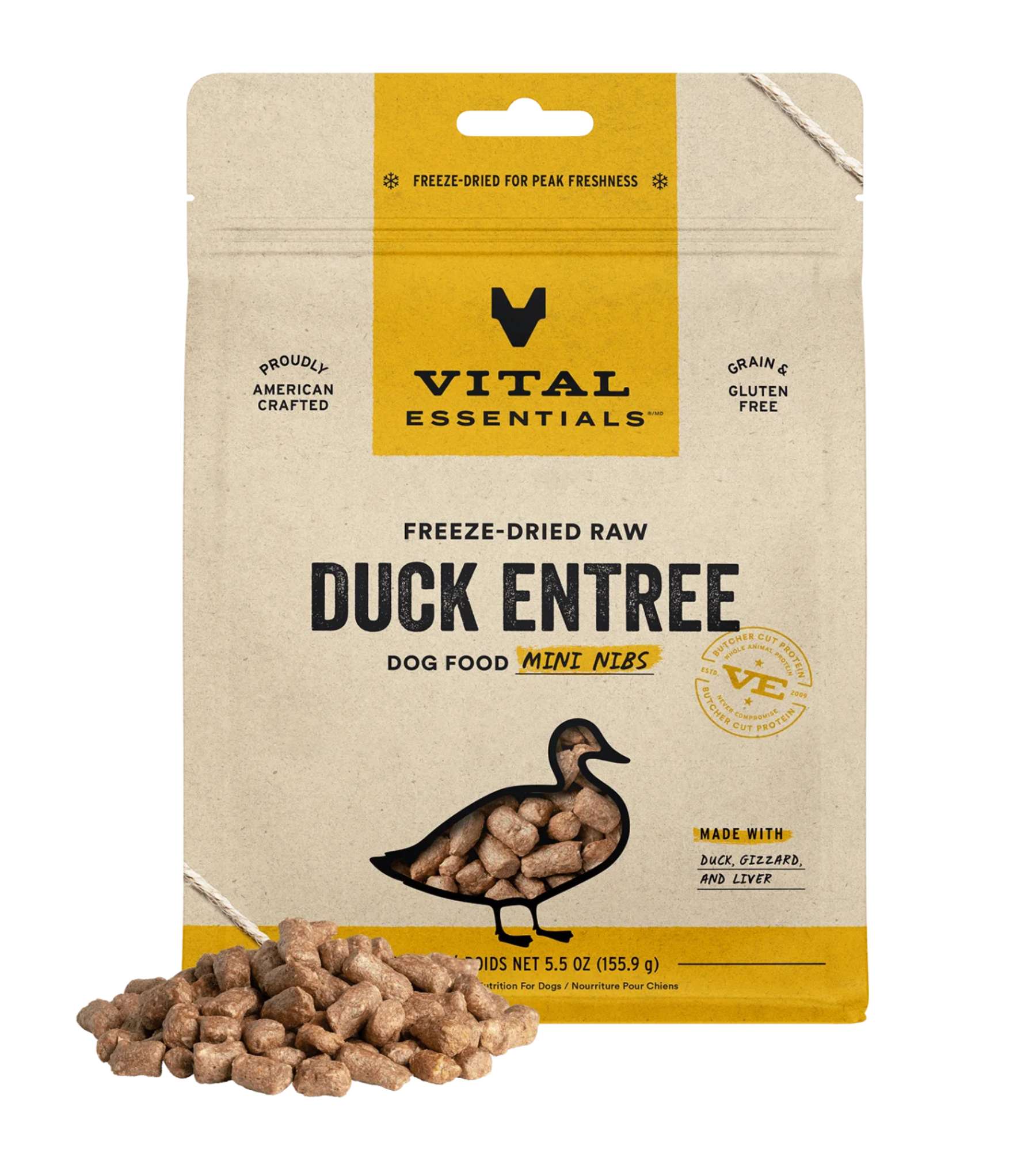 TRY & BUY: Vital Essentials Freeze Dried Raw MINI NIBS Dog Food (Duck)