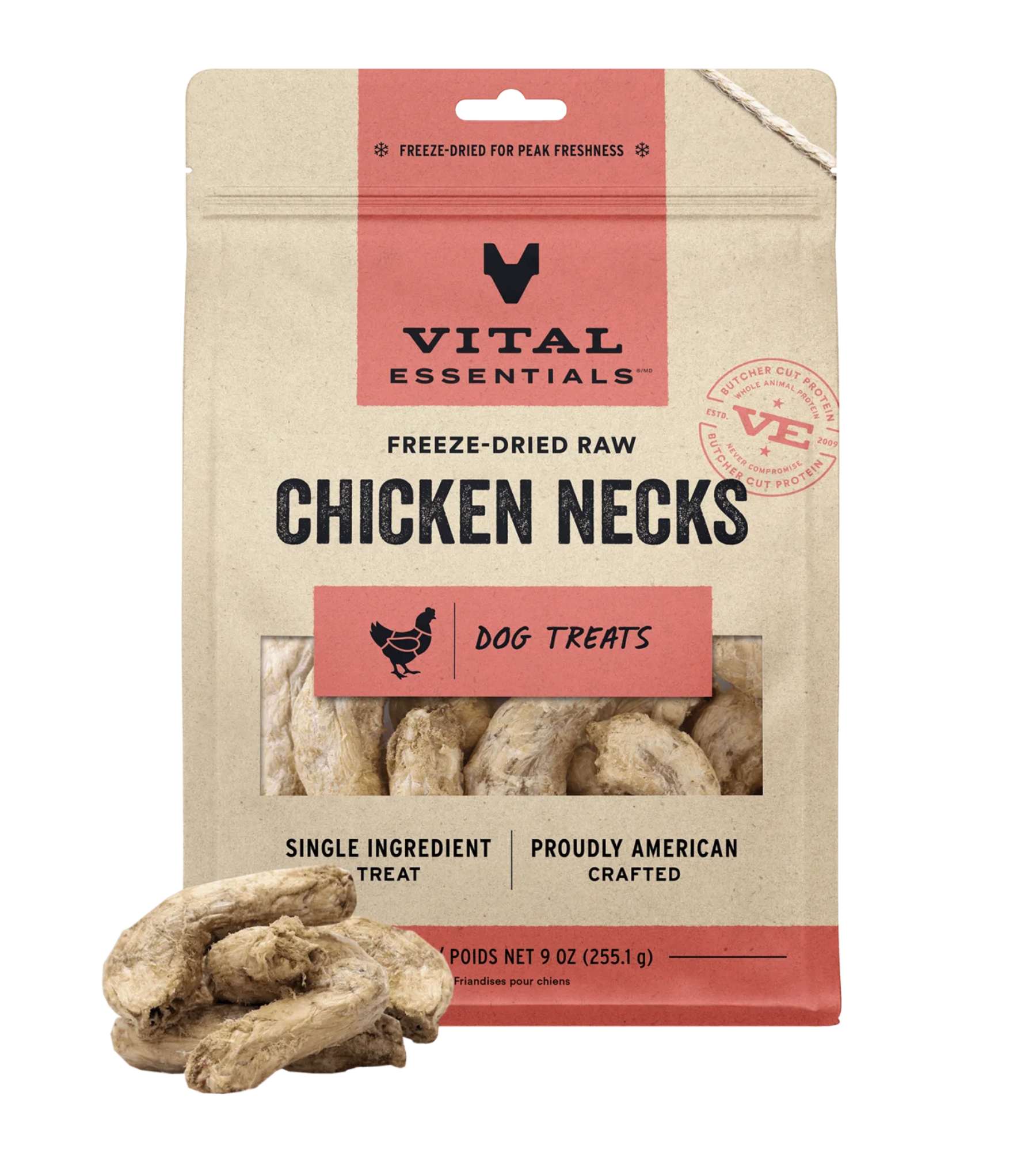 Vital Essentials Freeze Dried Raw Dog Treats (Chicken Neck)