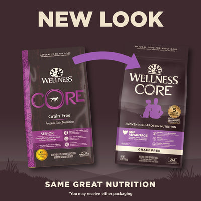 Wellness CORE Age Advantage Grain Free Dry Senior Dog Food (Deboned Turkey, Chicken Meal & Turkey Meal Recipe)