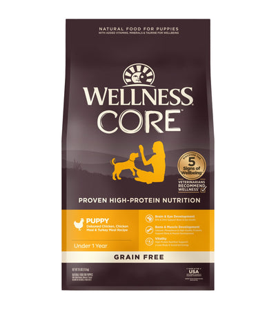 Wellness CORE Grain Free Puppy Dry Dog Food (Deboned Chicken, Chicken Meal & Turkey Meal Recipe)