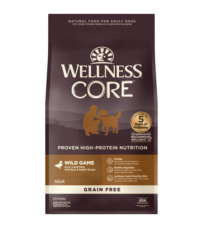 Wellness CORE Grain Free Wild Game Dry Dog Food (Duck, Lamb Meal, Wild Boar & Rabbit Recipe)