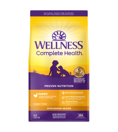 Wellness Complete Health Wholesome Grains Puppy Dry Dog Food (Deboned Chicken, Oatmeal & Salmon Meal Recipe)