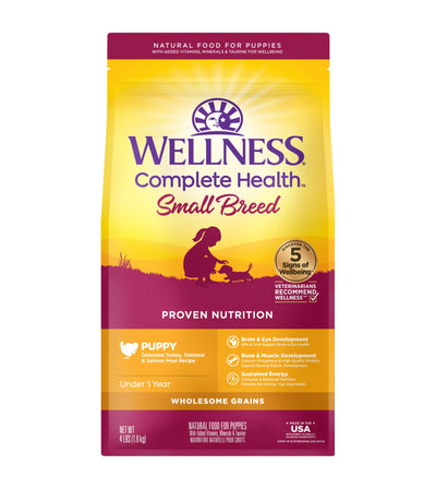 Wellness Complete Health Small Breed Puppy (Deboned Turkey, Oatmeal & Salmon Meal) Dog Food