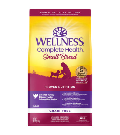 Wellness Complete Health Small Breed Grain Free Dry Dog Food (Deboned Turkey, Chicken Meal & Salmon Meal Recipe)