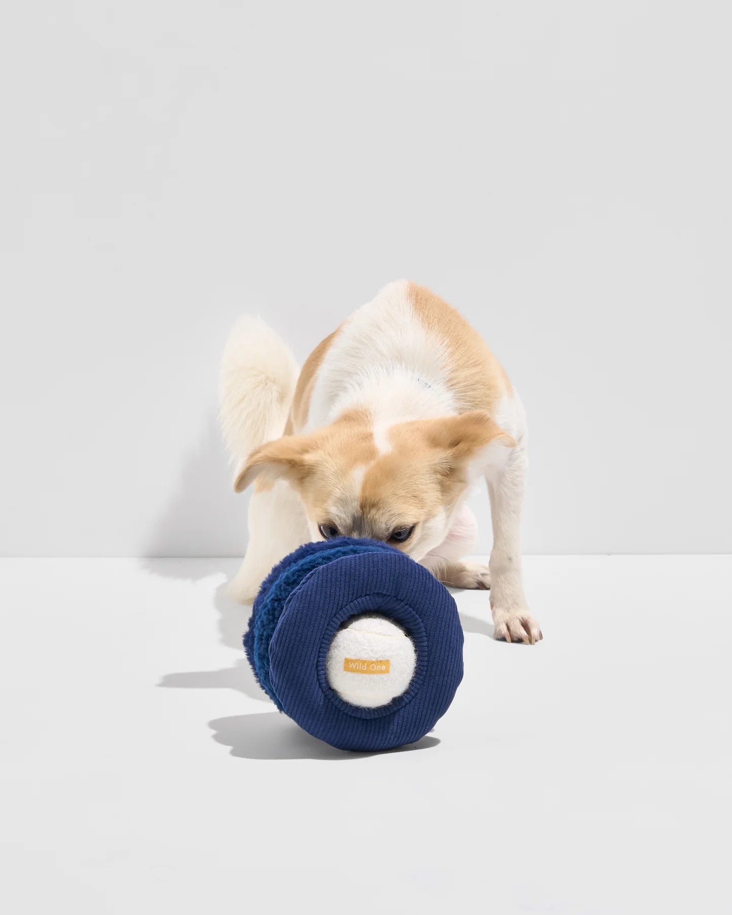 Wild One Tennis Tuft Puzzle Dog Toy (Navy)