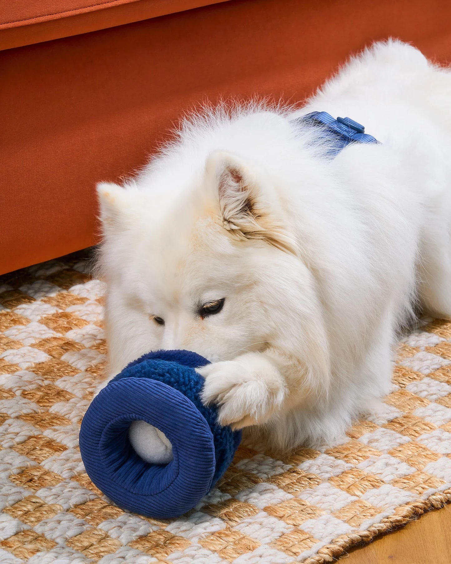 Wild One Tennis Tuft Puzzle Dog Toy (Navy)