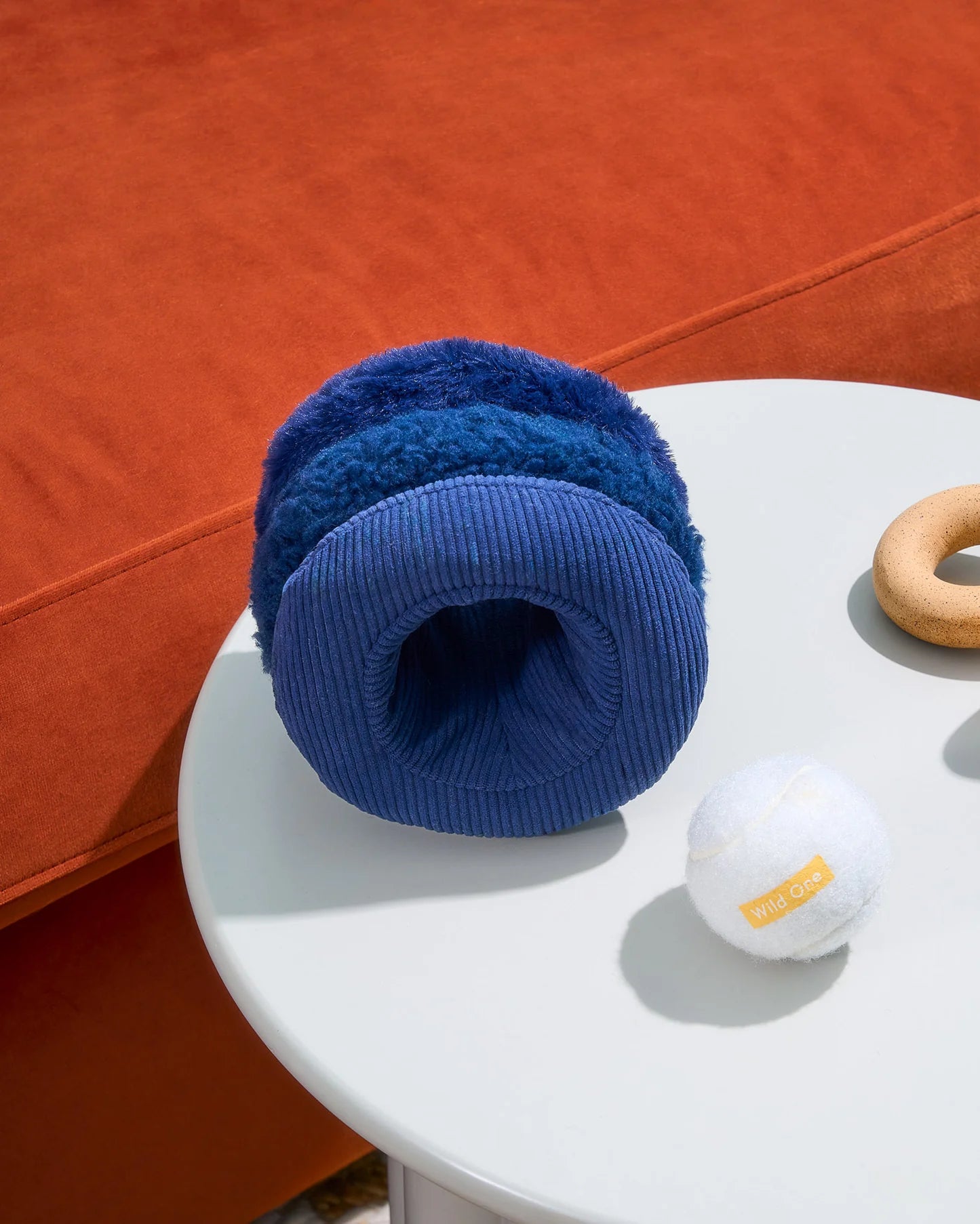 Wild One Tennis Tuft Puzzle Dog Toy (Navy)