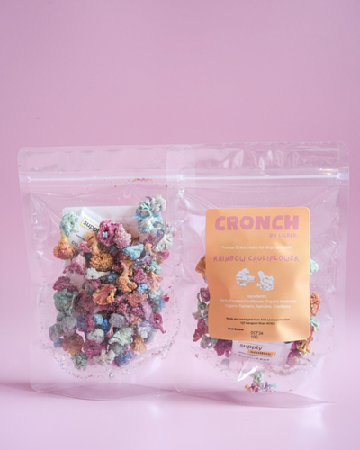 Licked CRONCH Freeze Dried Dog Treats (Rainbow Cauliflower)