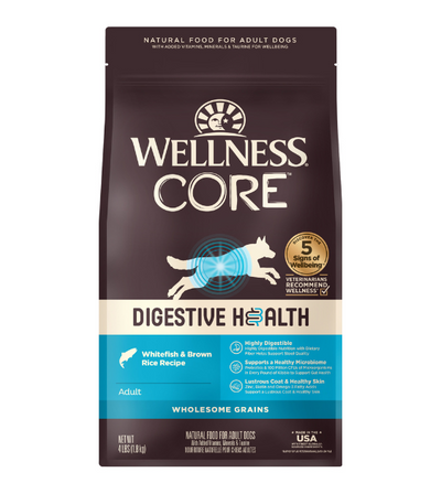 Wellness CORE Wholesome Grain Digestive Health (Whitefish & Brown Rice Recipe) Adult Dry Dog Food