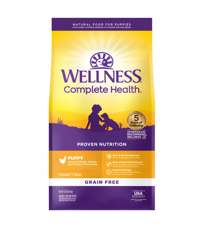 Wellness Complete Health Grain Free Puppy Dry Dog Food (Deboned Chicken, Chicken Meal & Salmon Meal Recipe)