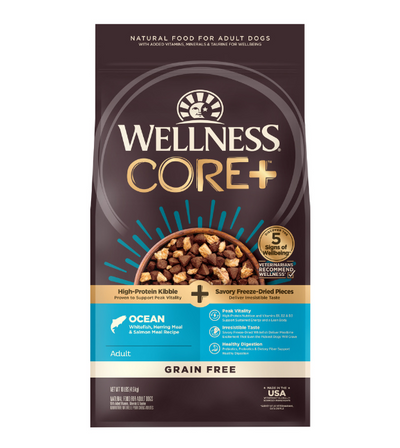 Wellness CORE+ Grain Free Ocean (Ocean Whitefish, Herring Meal & Salmon Recipe) Adult Dry Dog Food