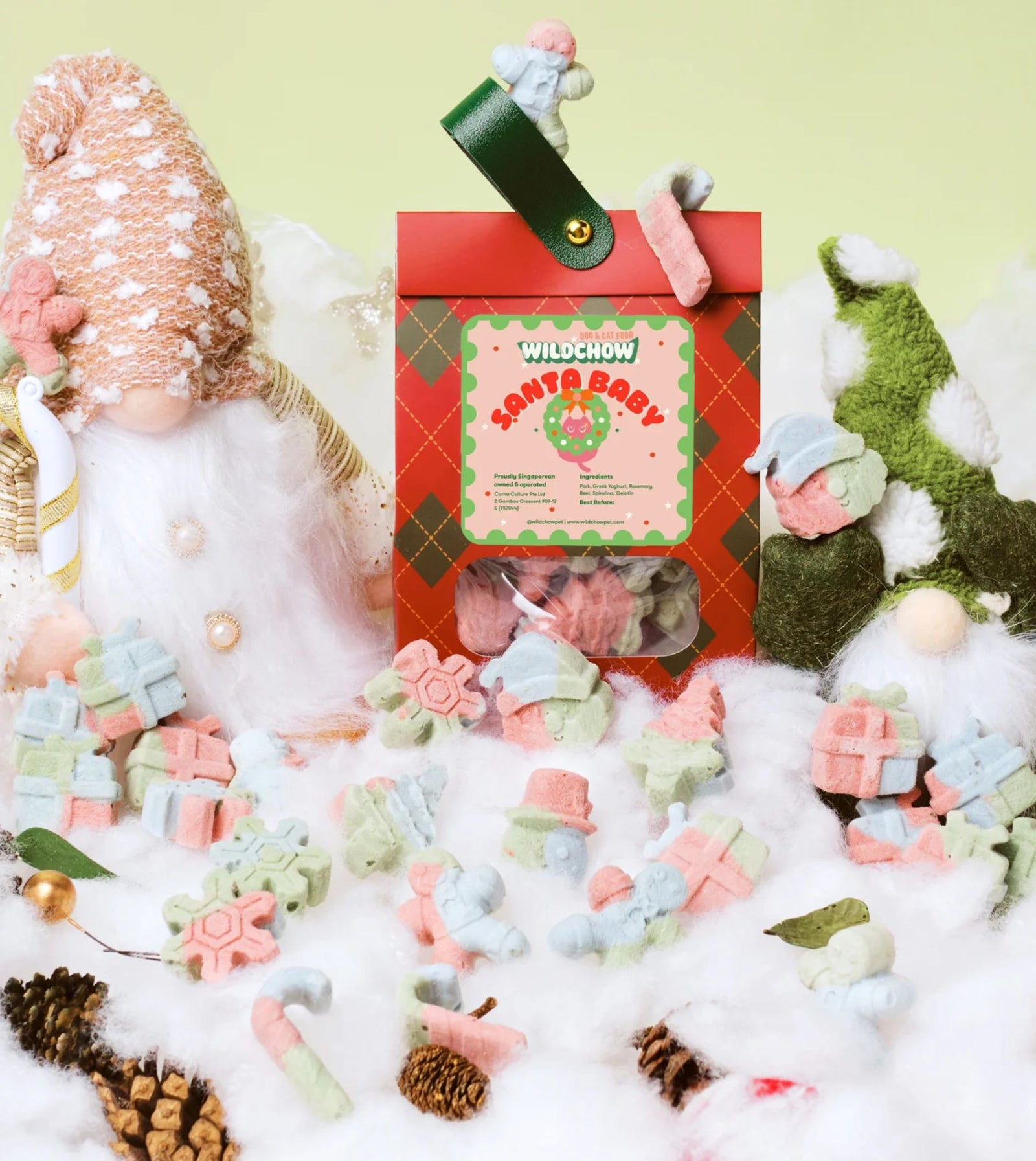 WildChow Freeze Dried Yogurt Christmas Dog Treats (Santa Baby)