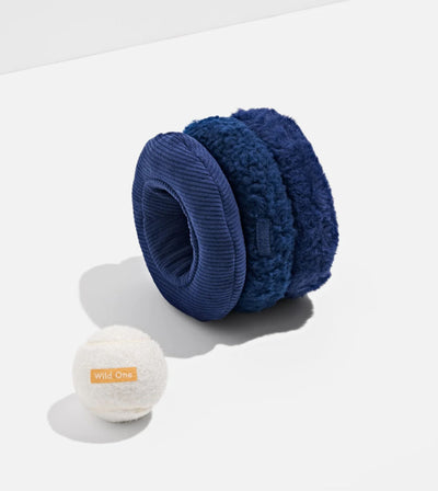 Wild One Tennis Tuft Puzzle Dog Toy (Navy)