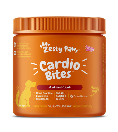 Zesty Paws Cardio Bites Antioxidant Supplements for Dogs (Salmon Flavour)