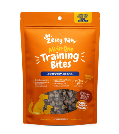 Zesty Paws All-in-One Training Bites Everyday Health Dog Treats (Peanut Butter Flavour)