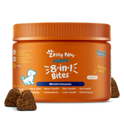 Zesty Paws 8-in-1 Multivitamin Bites Multivitamin Supplements for Puppies (Chicken Flavour)