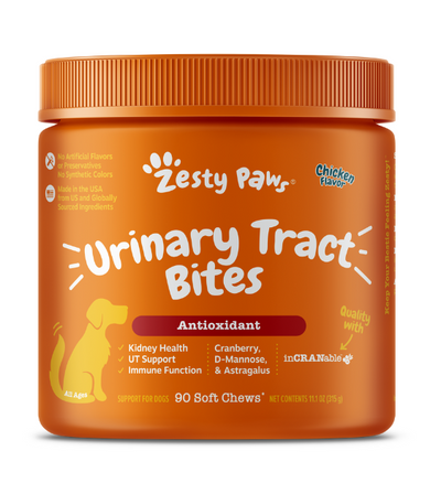 Zesty Paws Urinary Tract Bites Antioxidant Supplements for Dogs (Chicken Flavour)