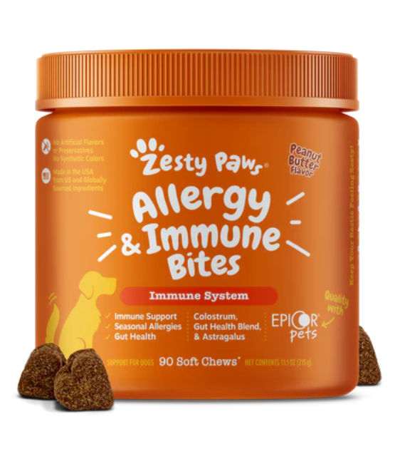 Zesty Paws Allergy Immune Bites Immune System Supplements for