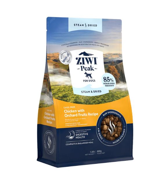 Ziwi Peak Steam & Dried Dog Food (Cage-Free Chicken with Orchard Fruits)