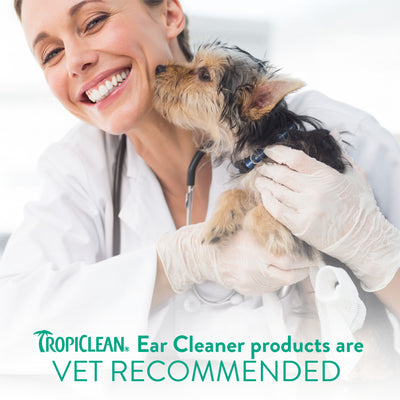 TropiClean Dual Action Cleansing + Drying Ear Cleaner for Dogs and Cats