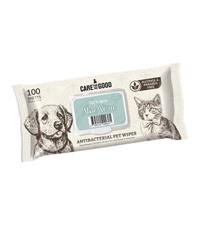 Care For The Good Antibacterial Wipes For Dogs & Cats 100pc (Aloe Vera) - Good Dog People™
