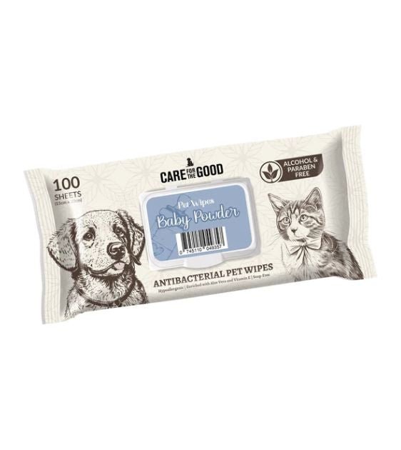 $0.80 ONLY [PWP SPECIAL]: Care For The Good Antibacterial Wipes For Dogs & Cats (Baby Powder)