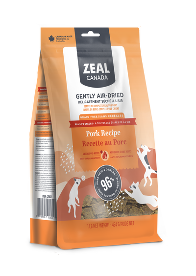 Zeal Canada Gently Air-Dried Dry Dog Food (Pork Recipe)