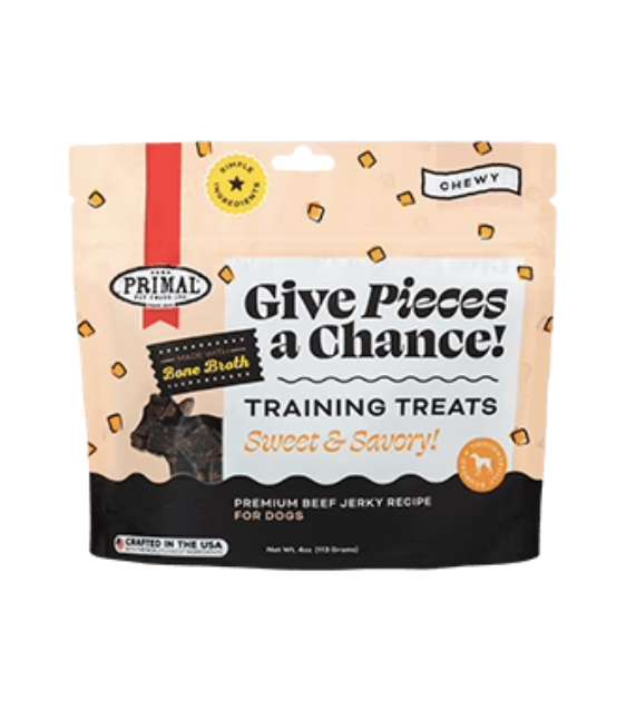 $15.20 ONLY [CLEARANCE]: Primal Give Pieces A Chance - Beef with Broth Jerky Dog Treats