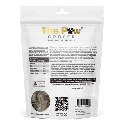 The Paw Grocer Freeze Dried Cat & Dog Treats (Beef Liver)