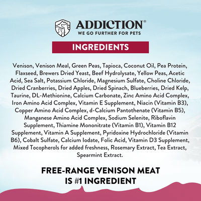 Addiction Dry Dog Food (Viva La Venison For Small Dogs)