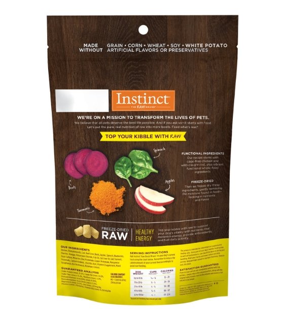 Instinct Freeze Dried Raw Boost Mixers Grain Free Healthy Energy