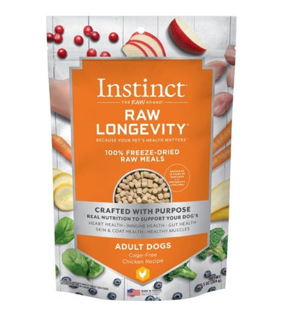 10% OFF: Instinct® Raw Longevity™ 100% Freeze-Dried Raw Meals Cage-Free Chicken Recipe for Dogs - Good Dog People™