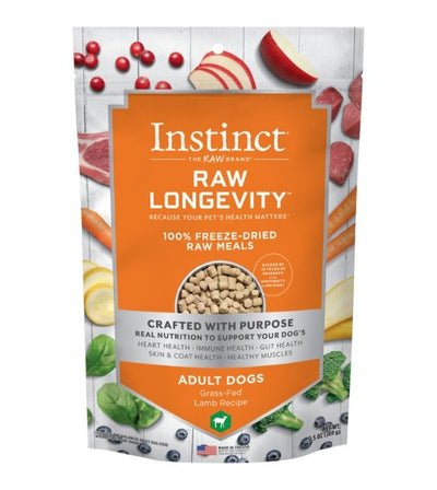 10% OFF: Instinct® Raw Longevity™ 100% Freeze-Dried Raw Meals Grass-Fed Lamb Recipe for Dogs - Good Dog People™