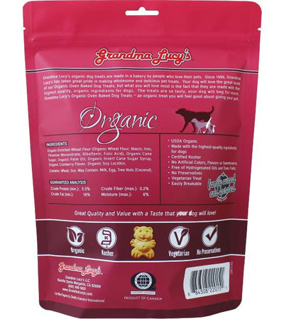 Grandma Lucy’s Organic Oven Baked Cranberry Dog Treats