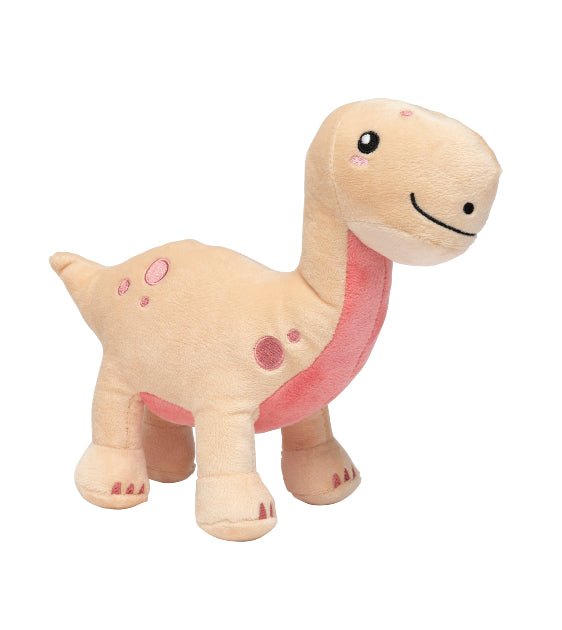 Pink dinosaur 2025 dog toy